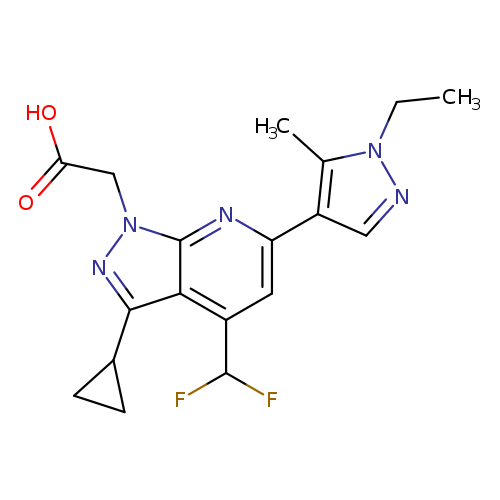 2-(3-Cyclopropyl-4-(difluoromethyl)-6-(1-ethyl-5-methyl-1H-pyrazol-4-yl)-1H-pyrazolo[3,4-b]pyridin-1-yl)acetic acid