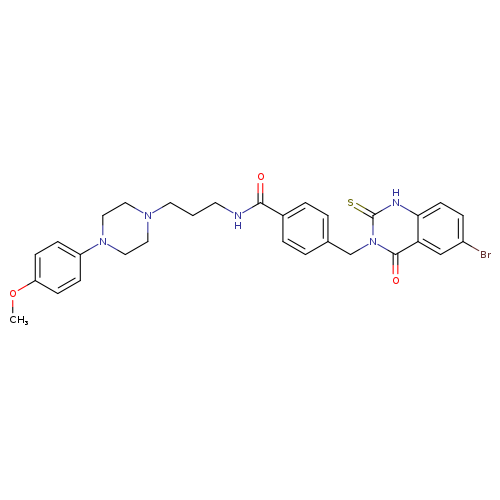 4-[(6-bromo-4-oxo-2-sulfanylidene-1,2,3,4-tetrahydroquinazolin-3-yl)methyl]-N-{3-[4-(4-methoxyphenyl)piperazin-1-yl]propyl}benzamide