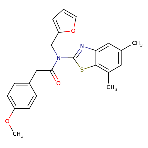 N-(5,7-dimethyl-1,3-benzothiazol-2-yl)-N-[(furan-2-yl)methyl]-2-(4-methoxyphenyl)acetamide