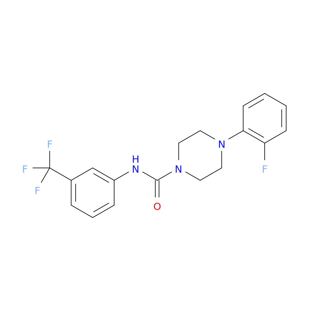 4-(2-fluorophenyl)-N-[3-(trifluoromethyl)phenyl]piperazine-1-carboxamide