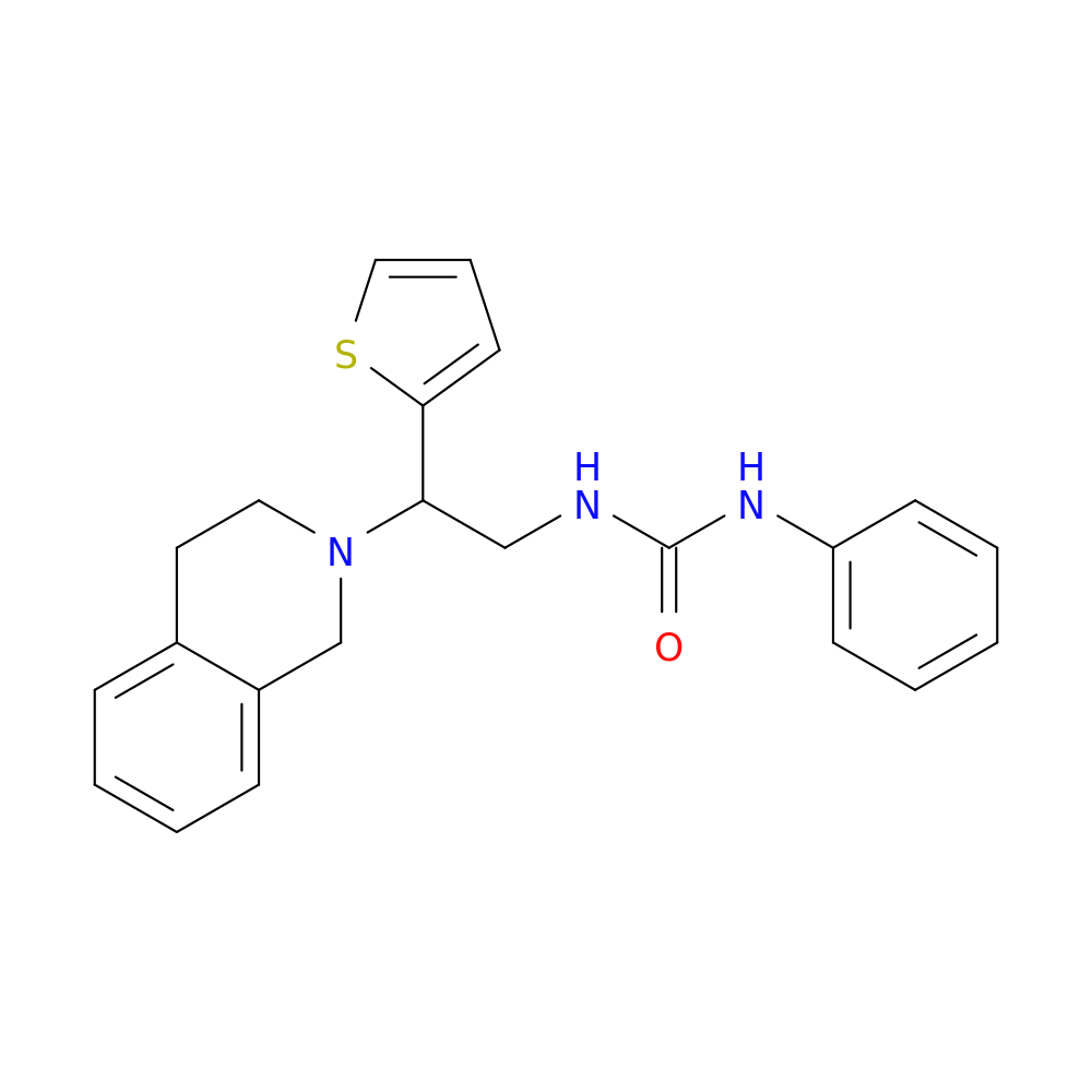 1-phenyl-3-[2-(1,2,3,4-tetrahydroisoquinolin-2-yl)-2-(thiophen-2-yl)ethyl]urea