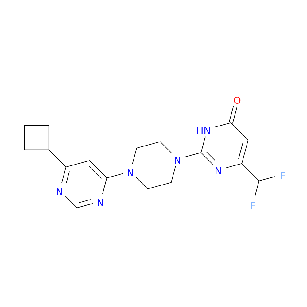 2-[4-(6-cyclobutylpyrimidin-4-yl)piperazin-1-yl]-6-(difluoromethyl)-3,4-dihydropyrimidin-4-one
