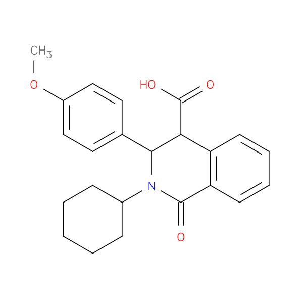 2-cyclohexyl-3-(4-methoxyphenyl)-1-oxo-1,2,3,4-tetrahydroisoquinoline-4-carboxylic acid