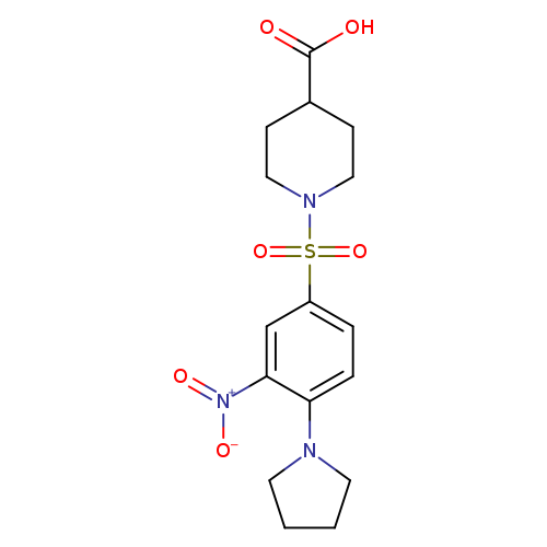 1-[3-nitro-4-(pyrrolidin-1-yl)benzenesulfonyl]piperidine-4-carboxylic acid