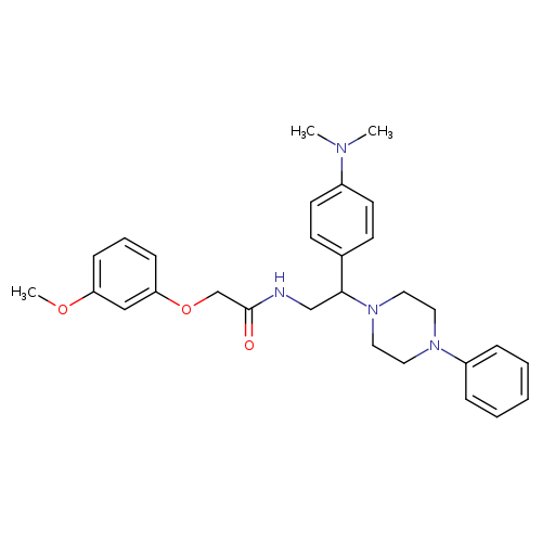 N-{2-[4-(dimethylamino)phenyl]-2-(4-phenylpiperazin-1-yl)ethyl}-2-(3-methoxyphenoxy)acetamide