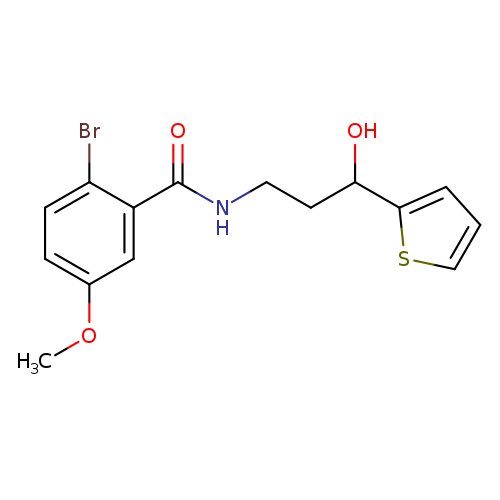 2-bromo-N-[3-hydroxy-3-(thiophen-2-yl)propyl]-5-methoxybenzamide