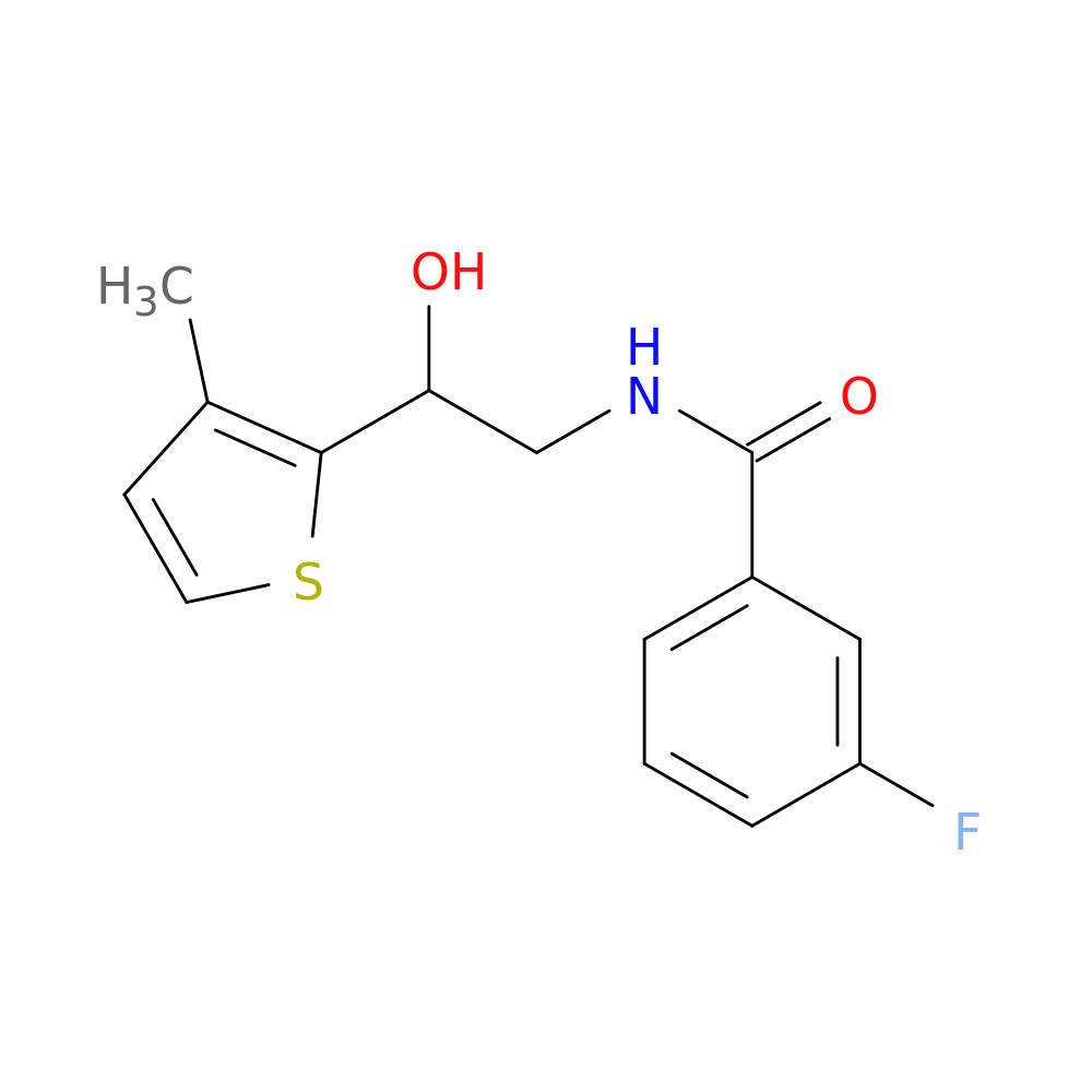3-fluoro-N-[2-hydroxy-2-(3-methylthiophen-2-yl)ethyl]benzamide