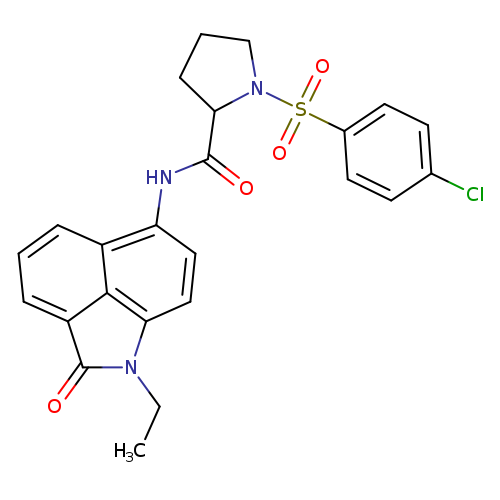 1-(4-chlorobenzenesulfonyl)-N-{2-ethyl-3-oxo-2-azatricyclo[6.3.1.0^{4,12}]dodeca-1(11),4,6,8(12),9-pentaen-9-yl}pyrrolidine-2-carboxamide