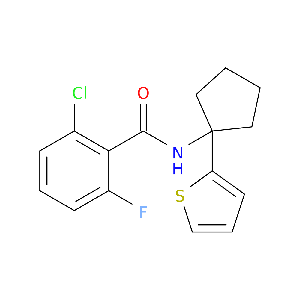 2-chloro-6-fluoro-N-[1-(thiophen-2-yl)cyclopentyl]benzamide