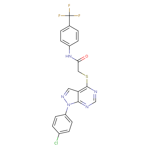 2-{[1-(4-chlorophenyl)-1H-pyrazolo[3,4-d]pyrimidin-4-yl]sulfanyl}-N-[4-(trifluoromethyl)phenyl]acetamide