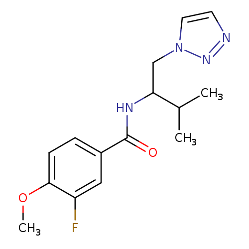 3-fluoro-4-methoxy-N-[3-methyl-1-(1H-1,2,3-triazol-1-yl)butan-2-yl]benzamide