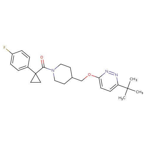3-tert-butyl-6-({1-[1-(4-fluorophenyl)cyclopropanecarbonyl]piperidin-4-yl}methoxy)pyridazine