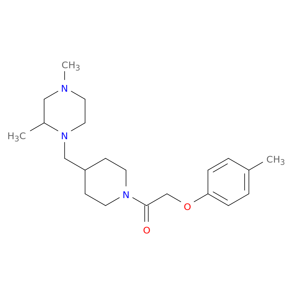 1-{4-[(2,4-dimethylpiperazin-1-yl)methyl]piperidin-1-yl}-2-(4-methylphenoxy)ethan-1-one