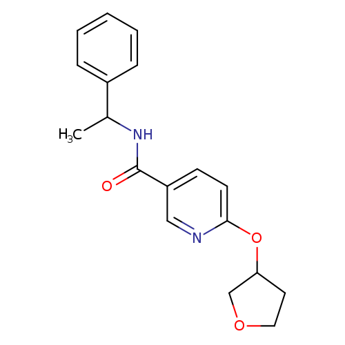 6-(oxolan-3-yloxy)-N-(1-phenylethyl)pyridine-3-carboxamide