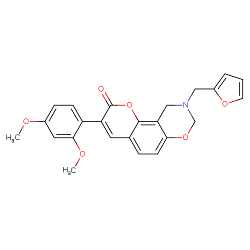 3-(2,4-dimethoxyphenyl)-9-[(furan-2-yl)methyl]-2H,8H,9H,10H-chromeno[8,7-e][1,3]oxazin-2-one