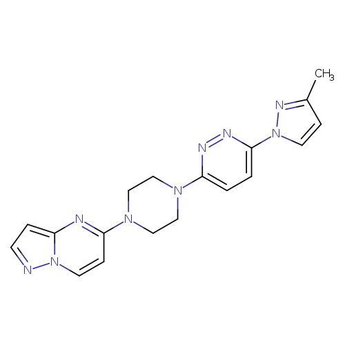 3-(3-methyl-1H-pyrazol-1-yl)-6-(4-{pyrazolo[1,5-a]pyrimidin-5-yl}piperazin-1-yl)pyridazine