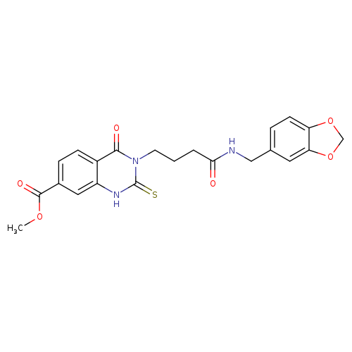 methyl 3-(3-{[(2H-1,3-benzodioxol-5-yl)methyl]carbamoyl}propyl)-4-oxo-2-sulfanylidene-1,2,3,4-tetrahydroquinazoline-7-carboxylate