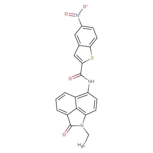 N-{2-ethyl-3-oxo-2-azatricyclo[6.3.1.0^{4,12}]dodeca-1(11),4,6,8(12),9-pentaen-9-yl}-5-nitro-1-benzothiophene-2-carboxamide