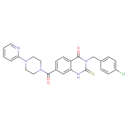 3-[(4-chlorophenyl)methyl]-7-[4-(pyridin-2-yl)piperazine-1-carbonyl]-2-sulfanylidene-1,2,3,4-tetrahydroquinazolin-4-one