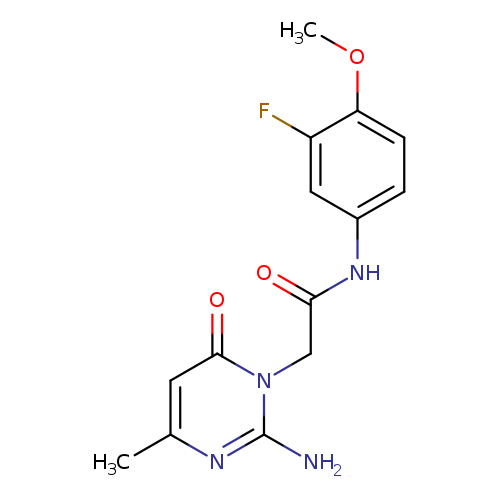 2-(2-amino-4-methyl-6-oxo-1,6-dihydropyrimidin-1-yl)-N-(3-fluoro-4-methoxyphenyl)acetamide