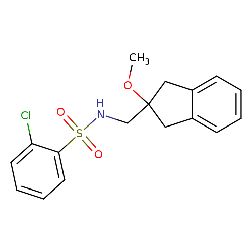 2-chloro-N-[(2-methoxy-2,3-dihydro-1H-inden-2-yl)methyl]benzene-1-sulfonamide