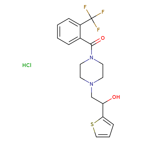 1-(thiophen-2-yl)-2-{4-[2-(trifluoromethyl)benzoyl]piperazin-1-yl}ethan-1-ol hydrochloride