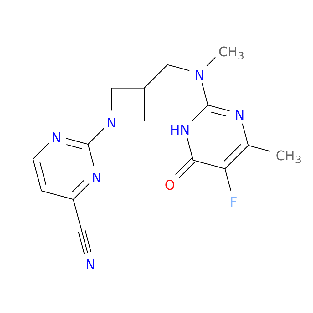 2-(3-{[(5-fluoro-4-methyl-6-oxo-1,6-dihydropyrimidin-2-yl)(methyl)amino]methyl}azetidin-1-yl)pyrimidine-4-carbonitrile