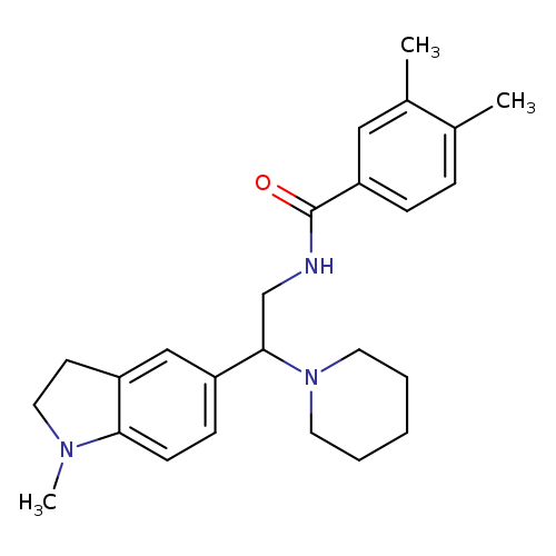 3,4-dimethyl-N-[2-(1-methyl-2,3-dihydro-1H-indol-5-yl)-2-(piperidin-1-yl)ethyl]benzamide
