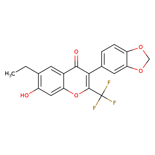 3-(2H-1,3-benzodioxol-5-yl)-6-ethyl-7-hydroxy-2-(trifluoromethyl)-4H-chromen-4-one