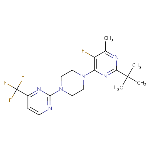 2-tert-butyl-5-fluoro-4-methyl-6-{4-[4-(trifluoromethyl)pyrimidin-2-yl]piperazin-1-yl}pyrimidine