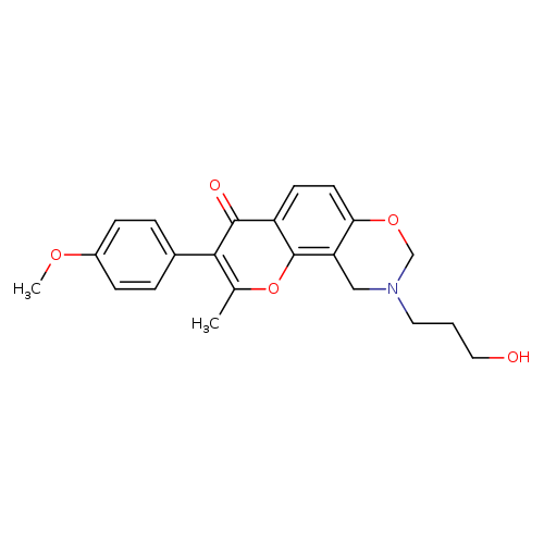 9-(3-hydroxypropyl)-3-(4-methoxyphenyl)-2-methyl-4H,8H,9H,10H-chromeno[8,7-e][1,3]oxazin-4-one