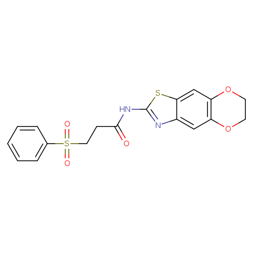3-(benzenesulfonyl)-N-{10,13-dioxa-4-thia-6-azatricyclo[7.4.0.0^{3,7}]trideca-1,3(7),5,8-tetraen-5-yl}propanamide