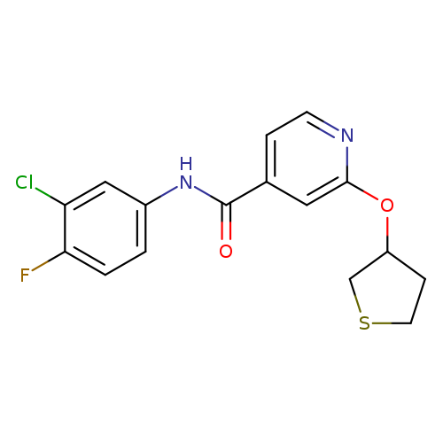 N-(3-chloro-4-fluorophenyl)-2-(thiolan-3-yloxy)pyridine-4-carboxamide