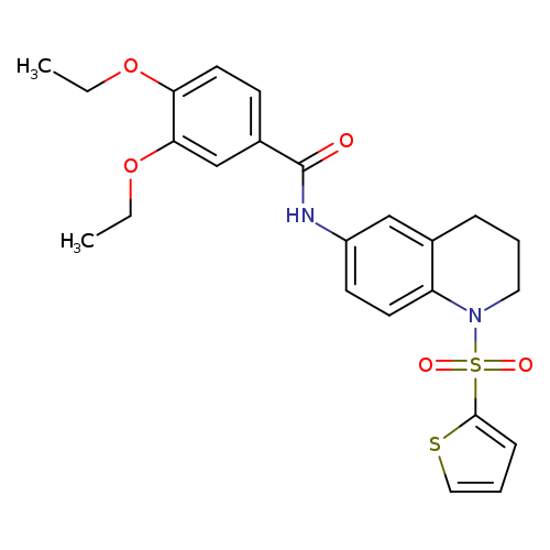 3,4-diethoxy-N-[1-(thiophene-2-sulfonyl)-1,2,3,4-tetrahydroquinolin-6-yl]benzamide