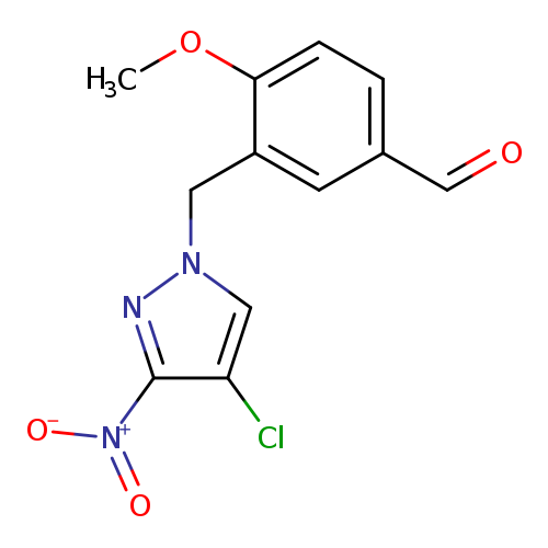 3-((4-Chloro-3-nitro-1H-pyrazol-1-yl)methyl)-4-methoxybenzaldehyde