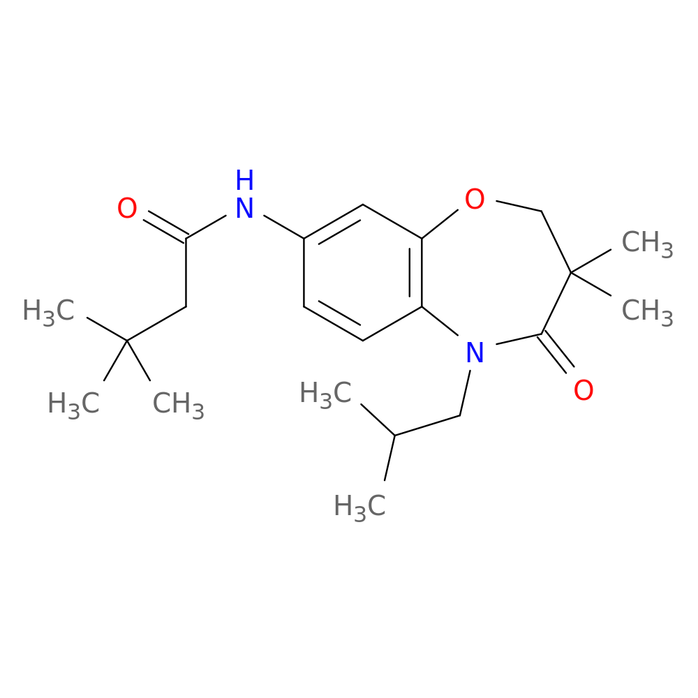 N-[3,3-dimethyl-5-(2-methylpropyl)-4-oxo-2,3,4,5-tetrahydro-1,5-benzoxazepin-8-yl]-3,3-dimethylbutanamide