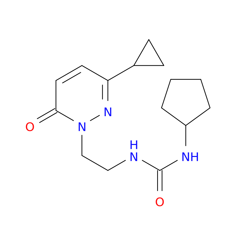 3-cyclopentyl-1-[2-(3-cyclopropyl-6-oxo-1,6-dihydropyridazin-1-yl)ethyl]urea