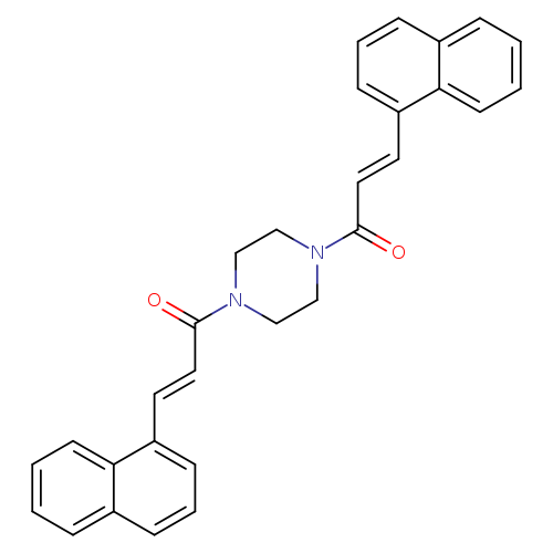 (2E)-3-(naphthalen-1-yl)-1-{4-[(2E)-3-(naphthalen-1-yl)prop-2-enoyl]piperazin-1-yl}prop-2-en-1-one