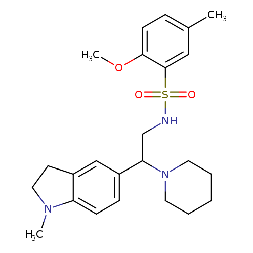 2-methoxy-5-methyl-N-[2-(1-methyl-2,3-dihydro-1H-indol-5-yl)-2-(piperidin-1-yl)ethyl]benzene-1-sulfonamide