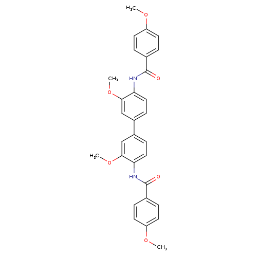 N-[3,3'-dimethoxy-4'-(4-methoxybenzamido)-[1,1'-biphenyl]-4-yl]-4-methoxybenzamide