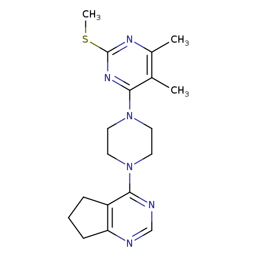 4-(4-{5H,6H,7H-cyclopenta[d]pyrimidin-4-yl}piperazin-1-yl)-5,6-dimethyl-2-(methylsulfanyl)pyrimidine