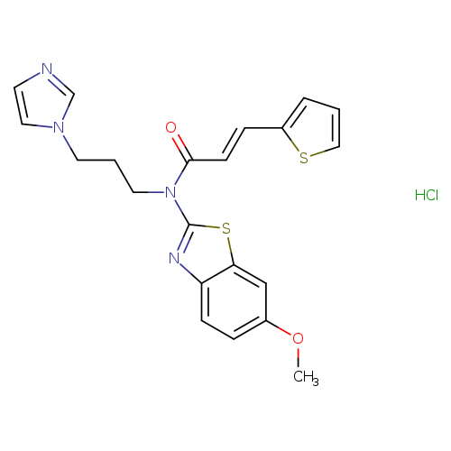 (2E)-N-[3-(1H-imidazol-1-yl)propyl]-N-(6-methoxy-1,3-benzothiazol-2-yl)-3-(thiophen-2-yl)prop-2-enamide hydrochloride