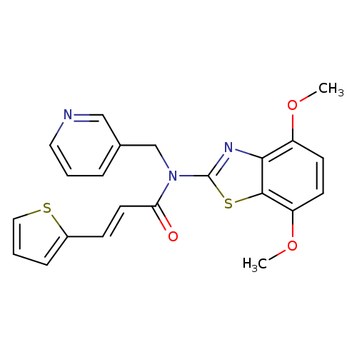 (2E)-N-(4,7-dimethoxy-1,3-benzothiazol-2-yl)-N-[(pyridin-3-yl)methyl]-3-(thiophen-2-yl)prop-2-enamide