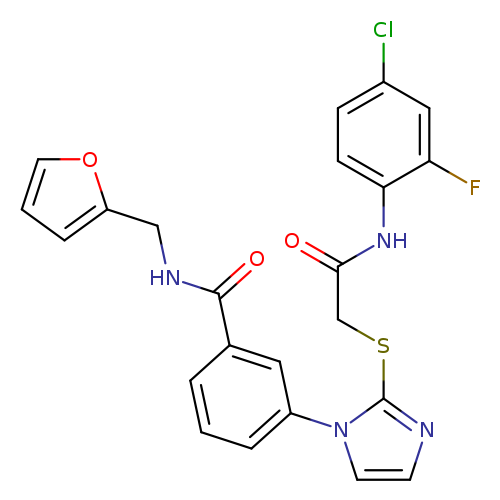 3-[2-({[(4-chloro-2-fluorophenyl)carbamoyl]methyl}sulfanyl)-1H-imidazol-1-yl]-N-[(furan-2-yl)methyl]benzamide