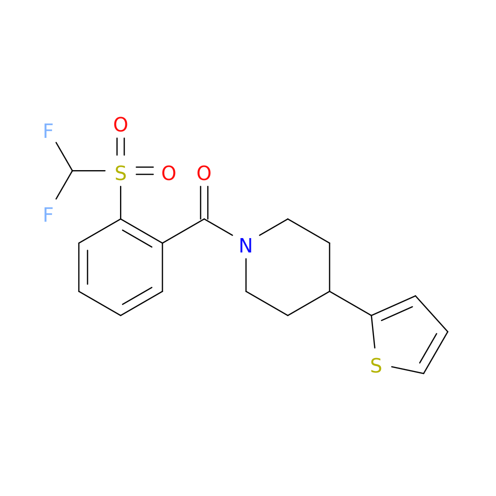 1-(2-difluoromethanesulfonylbenzoyl)-4-(thiophen-2-yl)piperidine