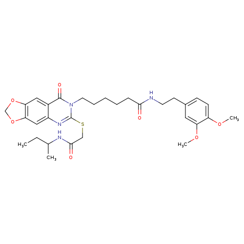 6-[6-({[(butan-2-yl)carbamoyl]methyl}sulfanyl)-8-oxo-2H,7H,8H-[1,3]dioxolo[4,5-g]quinazolin-7-yl]-N-[2-(3,4-dimethoxyphenyl)ethyl]hexanamide