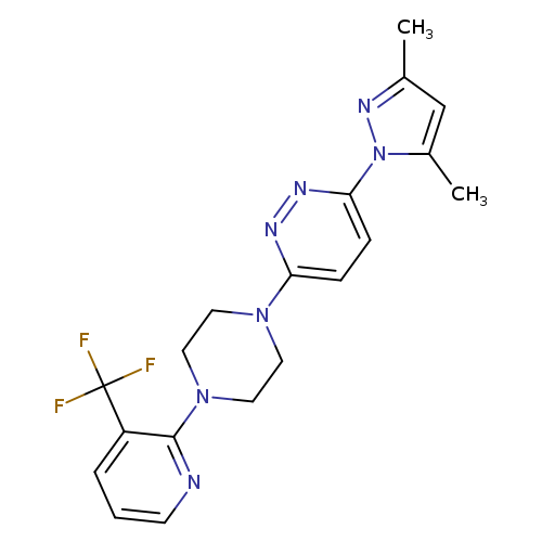 3-(3,5-dimethyl-1H-pyrazol-1-yl)-6-{4-[3-(trifluoromethyl)pyridin-2-yl]piperazin-1-yl}pyridazine