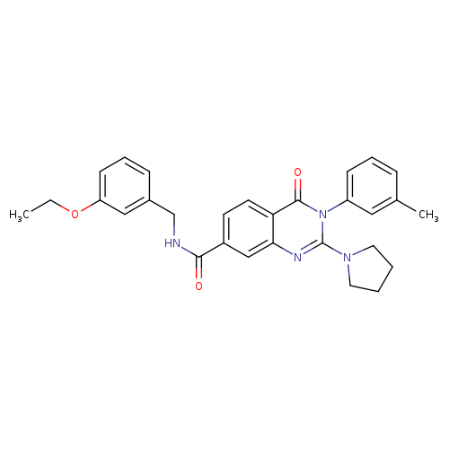 N-[(3-ethoxyphenyl)methyl]-3-(3-methylphenyl)-4-oxo-2-(pyrrolidin-1-yl)-3,4-dihydroquinazoline-7-carboxamide