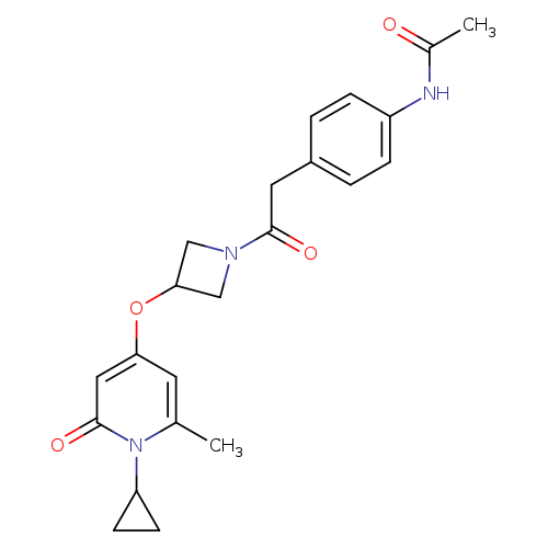N-[4-(2-{3-[(1-cyclopropyl-6-methyl-2-oxo-1,2-dihydropyridin-4-yl)oxy]azetidin-1-yl}-2-oxoethyl)phenyl]acetamide