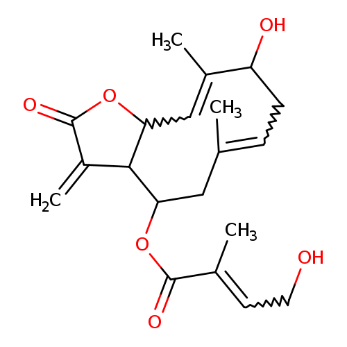 [3aR-[3aR*,4R*(E),6E,9S*,10E,11aR*]]-4-Hydroxy-2-methyl-2-butenoic acid 2,3,3a,4,5,8,9,11a-octahydro-9-hydroxy-6,10-dimethyl-3-methylene-2-oxocyclodeca[b]furan-4-yl ester